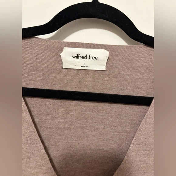 WILFRED FREE SOUVENIR SWEATER SIZE 1 SMALL BEIGE TAUPE V NECK SWEATER - Picture 4 of 8